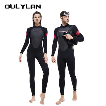 Костюм за гмуркане Oulylan, мъжки едно парче неопреновый неопрен с дълги ръкави с дебелина от 3 мм, женски костюми за гмуркане, сърф, неопрен за плуване.