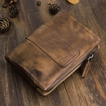 Модерен нов мъжки портфейл от естествена кожа, мъжки мъжки портфейл, клатч, чанта за пари, портфейли, портмонета, държач за карти, клипове
