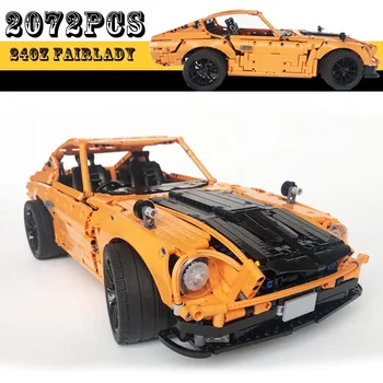 Нов 2076 бр. Оранжев MOC-26511 240Z 1971 Класически Модел на спортен автомобил Строителни Блокове Момче Момиче Коледен Подарък за Рожден Ден
