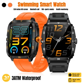 2024 Нови улични смарт часовници за мъже с екран 1,96 инча, спортни часовници с Bluetooth-разговори, дамски водоустойчив умен часовник 3ATM за гмуркане