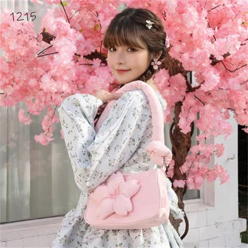 Дамска чанта Lolita Pink Cherry Blossoms, чанта през рамо, чанта-тоут за ежедневна употреба, чанта за книги, подарък за момичета