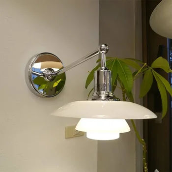 Стъклена стена лампа Nordic Ph Датски дизайнер Нощна лампа за спални E27 Хол, Коридор, Разтегателен Фон, с монтиран на стената лампа