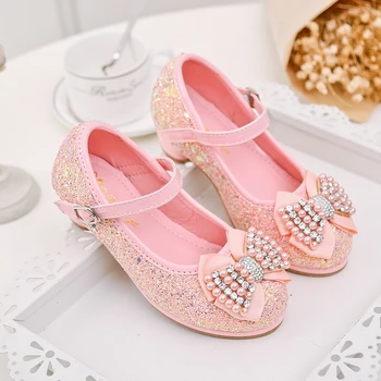 Новост 2022 г.; ежедневни обувки за партита принцеси за момичета; детска своеобразна лека обувки с перли;