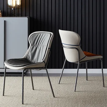Трапезария стол в скандинавски стил, модерно минималистичное кожен стол с подсветка, луксозен минималистичен домашен ресторант, хотелски маса, скрин