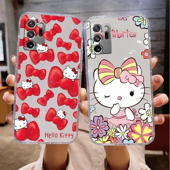 Аниме Hello Kitty За Samsung Note 20 10 9 8 Ultra Plus Lite M62 M52 M33 M31S M30 Xcover 6 5 Прозрачен Калъф За вашия Телефон