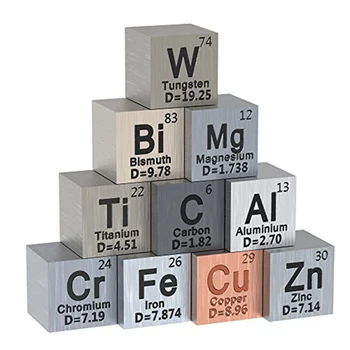 10 БР. Елементи-Кубчета - Набор от плътни ледени кубчета Метал с 0.39 инча /10 мм За събиране на Периодичната таблица на елементите