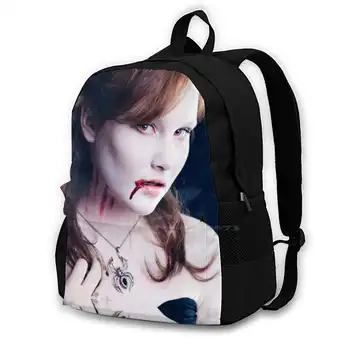 Красиви училищни чанти-вампири за момичета, пътни чанти за лаптоп, дамски портрет вампир на Хелоуин, Кървав ужас, Призрачен