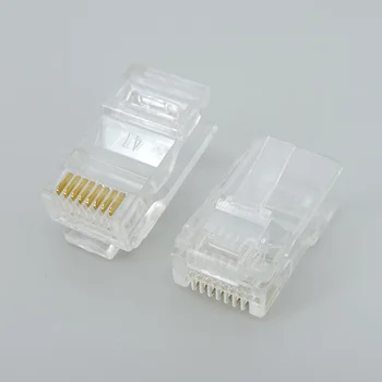 10/20/50шт мрежов кабел модул с RJ-45 crystal plug CAT-5/5e 8-жилен златно покритие на мрежата Ethernet конектор