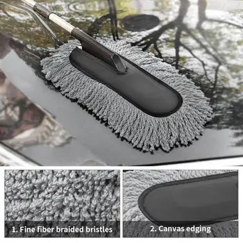 Авто Пыльник Творчески Комплект За почистване на кола Без Драскотини Многоцелеви Пречистване на части от колата С дълга удобна дръжка За премахване на прах от гуми