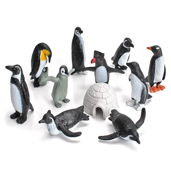 Играчката фигурки на животни-пингвини, 11 бр., за настолен декор на детска стая, директна доставка