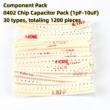 Комплект компоненти от 0402 Блок микросхемных кондензатори (1pF-10uF) 30 вида, общото количество на 1200 парчета