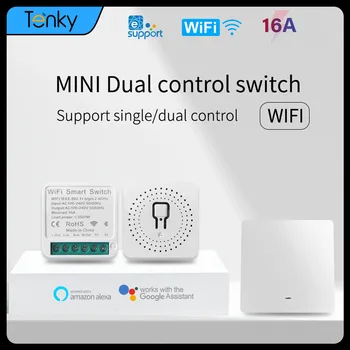 eWeLink Wifi 16A MINI Smart Switch 2-лентов Таймер за Управление на Wi-Ключ Smart Home Automation е Съвместим С Алекса Google Home