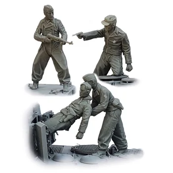 История набиране на модели от смола в мащаб 1/35 Мини-военни броя на броня сила за 4 човека, микроминиатюрная статуетка, неокрашенная в разглобено формата на