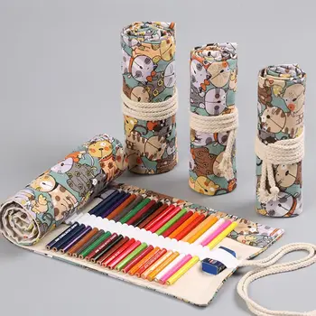 Красива чанта за моливи Цветни Канцелярская скоростна Канцеларски материали Козметична Кърпа, молив случай за моливи Антични Естетика Съхраняване на моливи